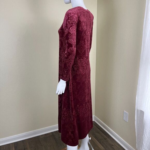 Soft Surroundings Womens Size XS Petite Santiago Embossed Velvet Maxi Dress Boho - Picture 12 of 17